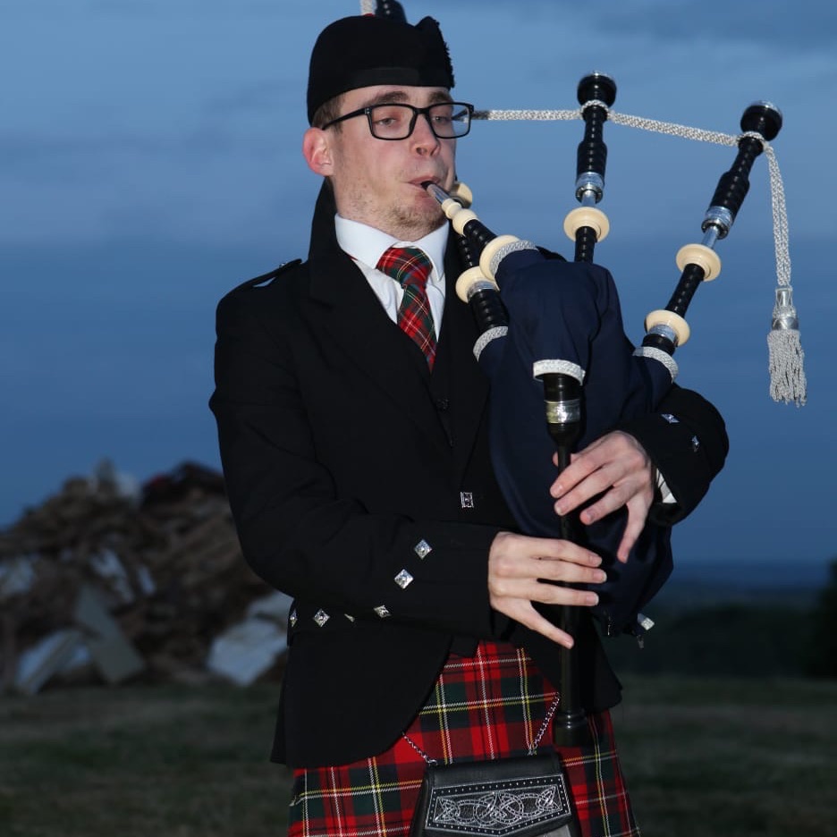 Rhys Thompson Bagpiper at 2022 Platinum Jubilee Celebration